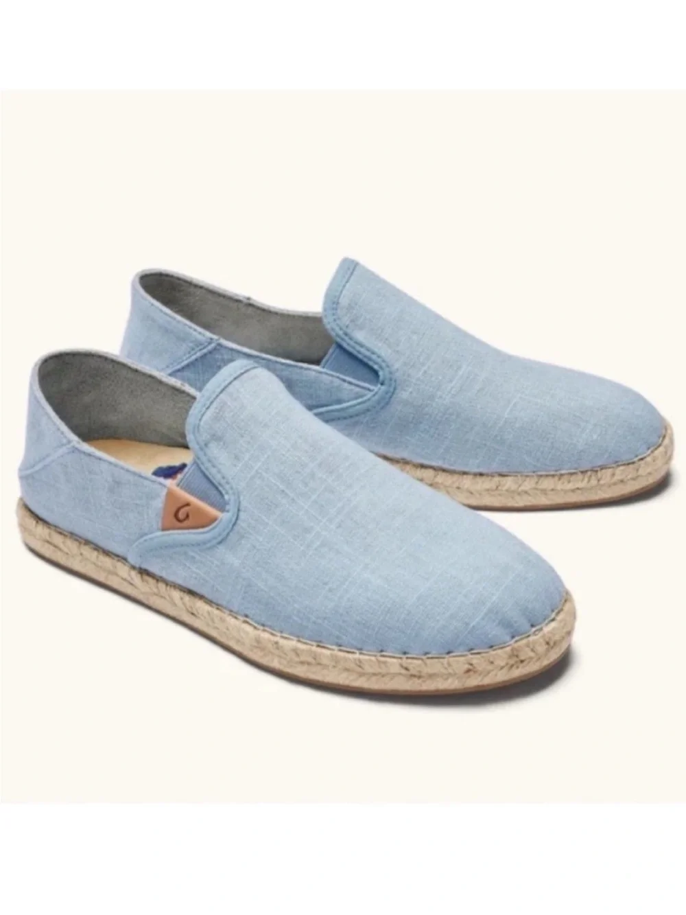 OLUKAI Kaula Pa'a Kapa Convertible Espadrille Shoes Blue Size 6.5W